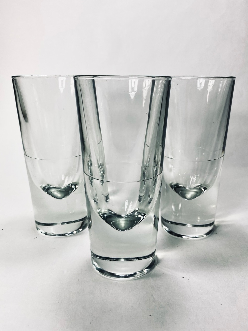 3 Carlo Moretti Italian Made Heavy Weighted Bottom Bullet Glasses Italy